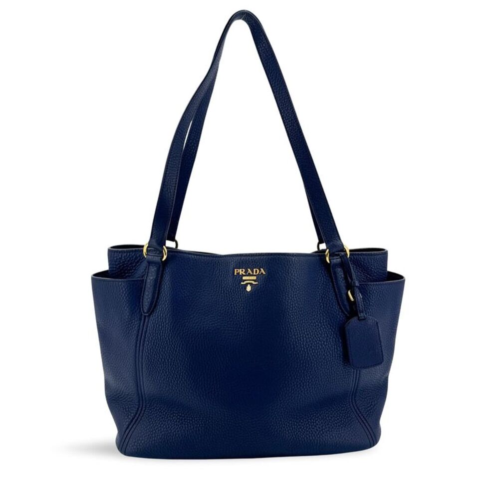 Prada Vitello Daino Shoulder Bag Blue